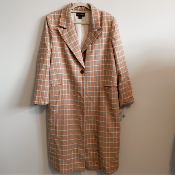 SOMETHING NAVY • Plaid Wool Blend Coat - Picture 5 of 13